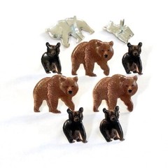 BEAR SCRAPBOOKING DECORATIVE BRADS EYELET OUTLET 8 PCS 2 DESIGNS