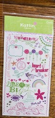 Crate Paper Katlin Rub-Ons Swirls Dream Big Wonderful Heart Breaker Scrapbook