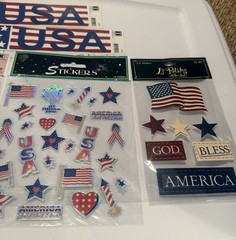 Lot Of 8 JOLEE’S BOUTIQUE Sticko Scrapbooking Sticker JULY 4 PATRIOTIC USA New!