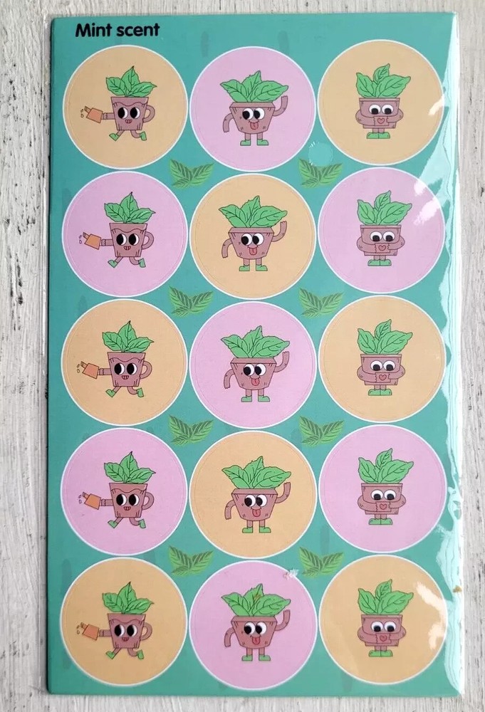 Vintage Scratch And Sniff Stickers Retro 80s 90s Food Mint Fruit Sticker 1 Sheet