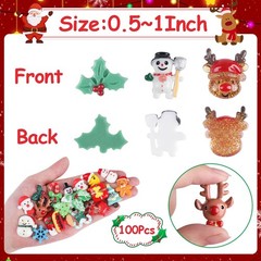 CCINEE 100pcs Christmas Resin Slime Charms for Craft, Santa Small, Multicolor