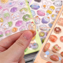Puffy Stickers Set – 5 Sheets, 250+ Kawaii Decorative Stickers