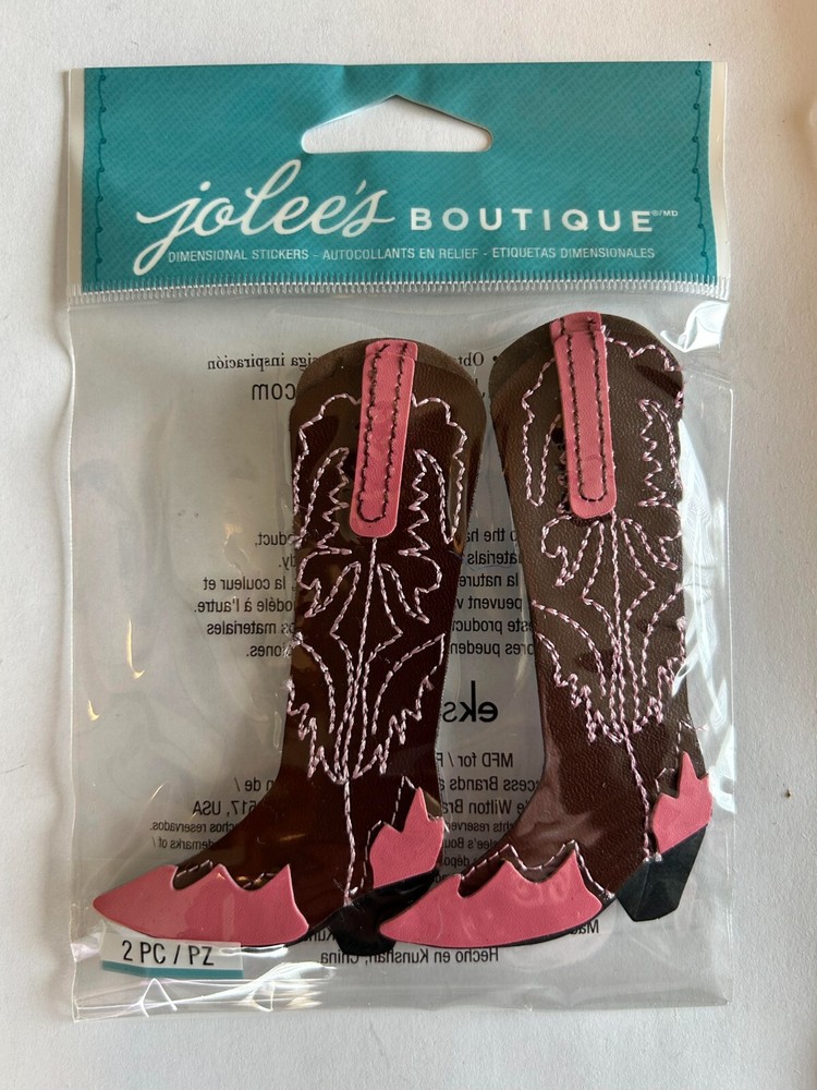 Cowgirl Boots 3D Stickers Dimensional Horse Guitar Hat Star Scrapbooking Journal