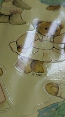 Vintage American Greetings Stickers Teddy Bears Clothes 1 Sheet READ