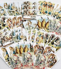 Alice in Wonderland Vintage Printed Cards 50+ Alice Cards Each 1.5×3.5” #AW52