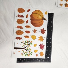 Thanksgiving Stickers Fall Fun Leaves Pumpkin Turkey 12 Sheets