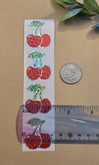 12 SPARKLY CHERRY STICKERS/ CUTE CHERRY STICKERS/ HOLOGRAPHIC CHERRY STICKERS