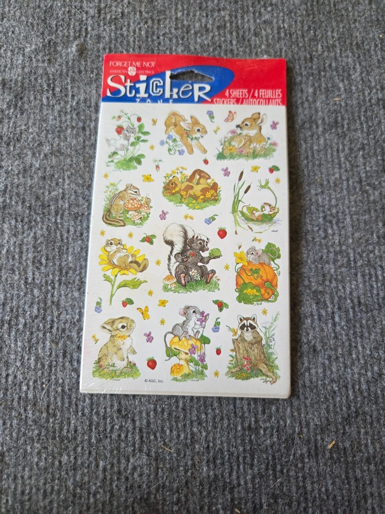 American Greetings Vintage Stickers Forest ANIMALs