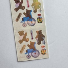 VTG Sandylion Sticker Designs Bears Hurt Wheelchair Mother Of Pearl 1990 NIP