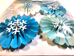 Pebbles Snowflakes Honeycomb Gemstone 3D Stickers Winter Christmas 4pc 2.25×2.25