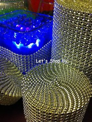4.5″ 30ft yard Diamond Mesh Rhinestone Ribbon Crystal Wedding Wrap Multi Colors
