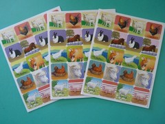 Vtg 1998 Eureka BARNYARD FARM ANIMALS Stickers (3)Complete Sheets Paper Magic