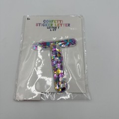 Confetti Sticker Letter Large T Confetti Fill Approx. 3.5″ x 3″