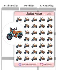 Motorbike Icon Planner Sticker #1, Motorcycle Sticker, Calendar & Journal Sticke