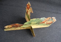 Old Die Cut. Native American buffalo hunt. Russian Empire. Late 19th century.