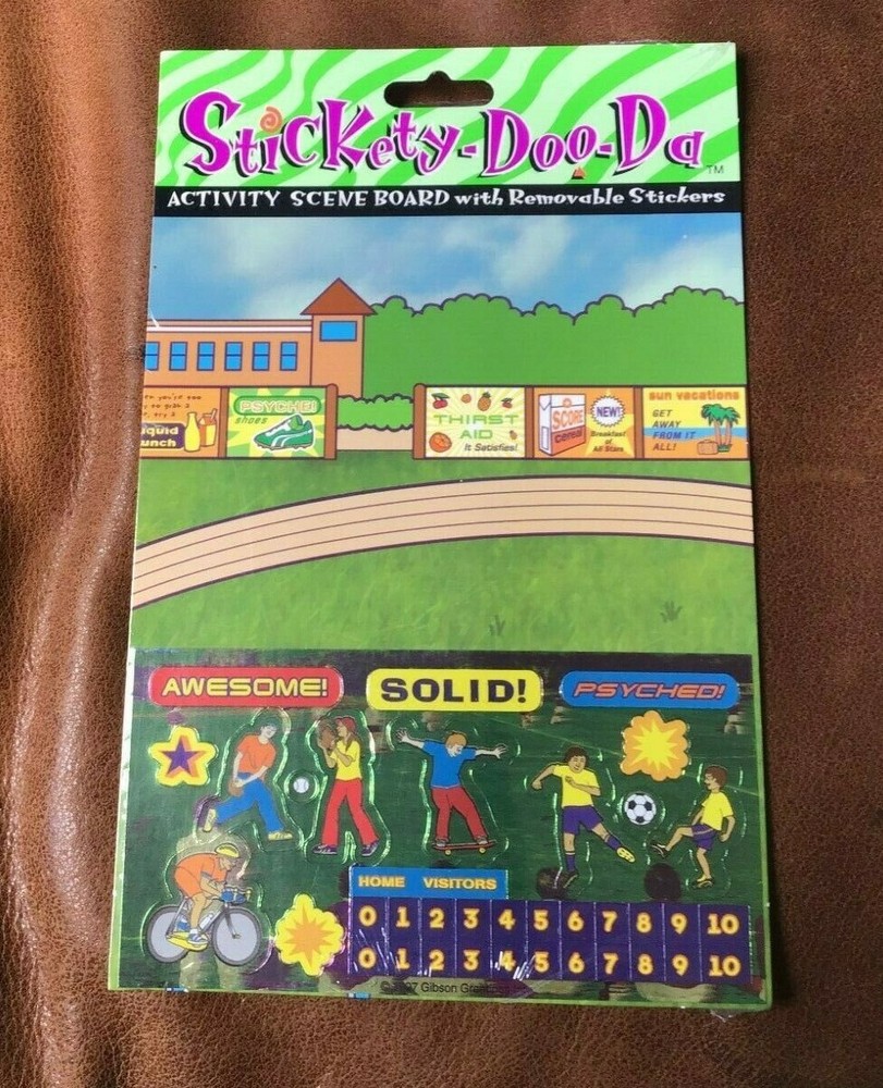 Stickety Doo-Da ACTIVITY BOARD Removeable Sticker Sheet Gibson Greetings NIP