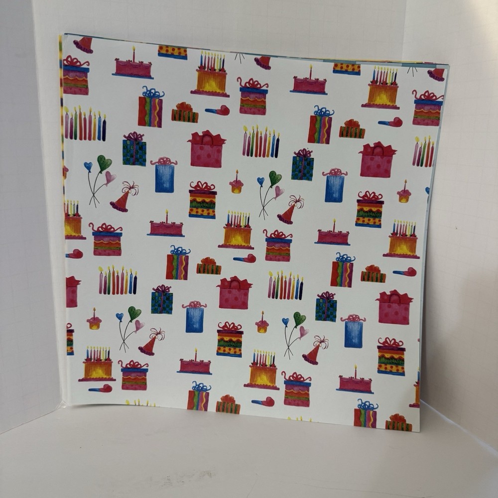 Birthday Journaling Supplies Scrapbook Paper Lot 9 Sheets Total
