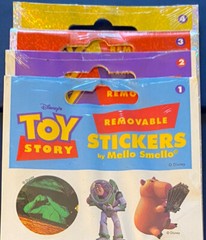 SET (4)New 1995 TOY STORY Removable Stickers Disney Pixar Mello Smello Prismatic