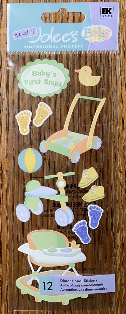 RARE Jolees Baby’s First Steps Walker Toy Shoes Footprint Toddler Infant Sticker