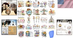 24 Sheets of Waterproof Christian Transfers – Bible Verse Stickers for Crafts