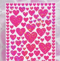 Holographic Sparkle Heart Sticker Sheet! – 0.25 to 1 inch – Choose a Color!