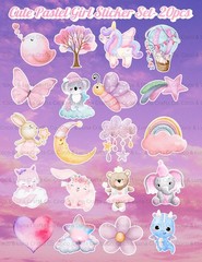 Cute Pastel Sticker Set – 20 Piece