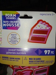 FOAMIES STICKERS,sweet treats,11 pkgs,darice,97pcs each pkg,unused,valentine .
