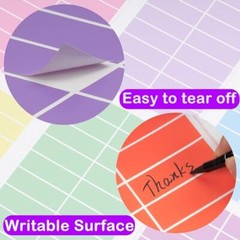 Colored Label Sticker in 12 Colors,3 x 1 Inch Rectangle Color- Coding 480