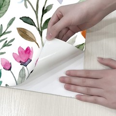 Floral Peel & Stick Wallpaper – Renter Friendly, Pink Vintage, Watercolor Wal…