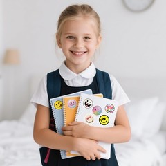 Anwyll 200Pcs Smiley Face Stickers – 2Inch Cute Smile Water Bottle Stickers for