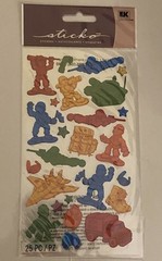 Vintage Sticko Stickers SOLDIERS Planes Tank Gear 25 Pieces NIP