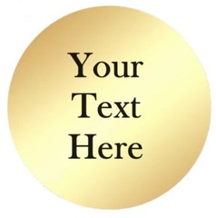48 GOLD FOIL CUSTOM PERSONALIZED ENVELOPE SEALS LABELS STICKERS FAVORS 1.2″