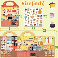 3 Reusable Jelly Sticker Books 3-6. Travel Activity Fun Sets for Girls & Boys