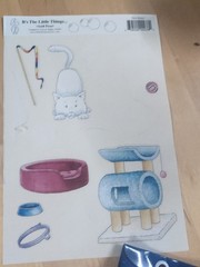 Cat Themed Crafting Lot; Paper & Stickers Scrapbooking Card Making