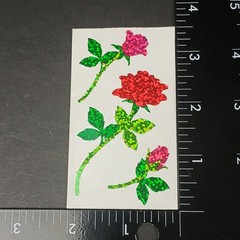 Hambly Studios Stickers Prismatic Red Rose Pink Rosebuds Romantic Flower