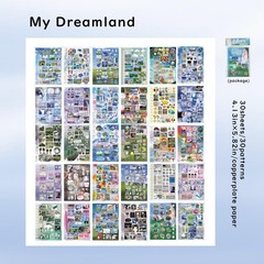 600+Dreamcore Japanese Sticker Book-30 Sheets Nature Sceneery Scrapbook Stick…