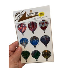 Vtg Modern Image Classic Hot Air BALLOONS Sticker Sheet Pack of 2 Sealed Foiled