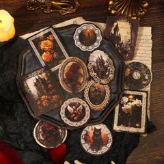 Gothic Dark Lace Paper Stickers 20Pcs Junk Journals Planner Decorative Collage