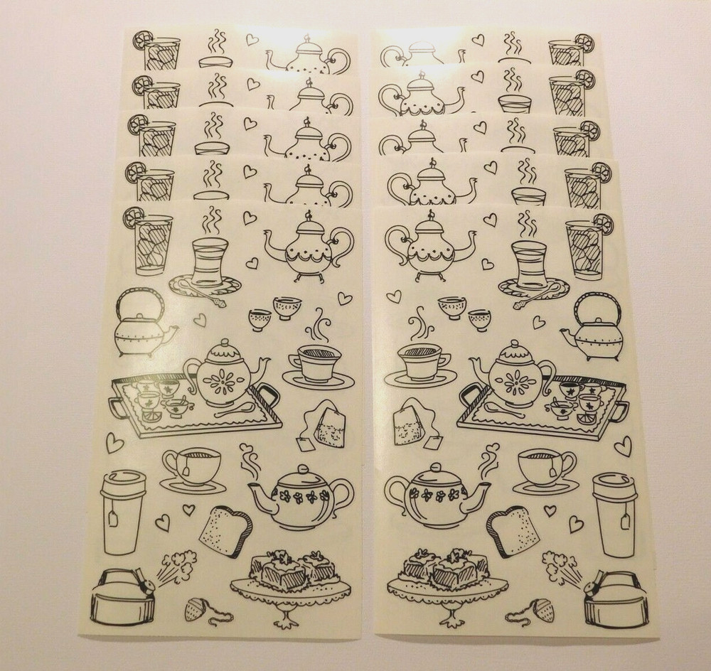 Mrs. Grossman’s Stickers Lot of 10 Sheets ~Pen & Ink Tea~ 2006 Scrapbooking