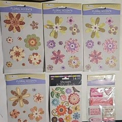 (6) DIMENSIONAL PAISLEY FLOWERS STICKERS LOT OF 6 PACKS BY MISS ELIZABETH’S
