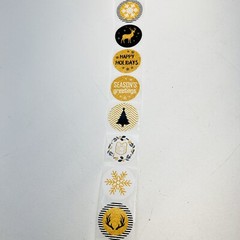 GOLD & BLACK SNOWFLAKE CHRISTMAS ENVELOPE LABELS STICKERS 1.5″ ROUND 1000 Pack