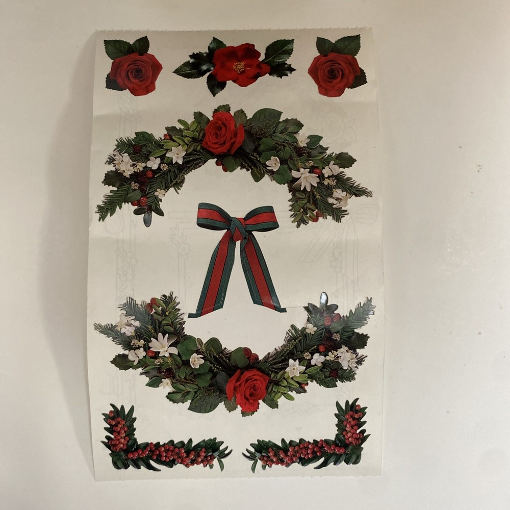 Vintage 1998 Mrs. Grossman’s Stickers Photoessence CHRISTMAS GREENS- 4×6-1 Sheet