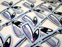 K&Company Dragonfly Watercolor Cardstock Ephemera 4pc Vertical Border Strips