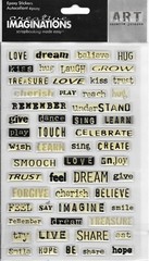 CREATIVE IMAGINATIONS Epoxy Stickers 6×9 Phrases Life Dreams Sayings Emotions