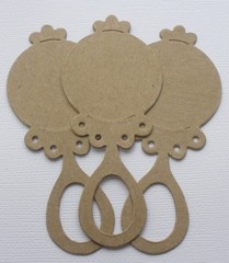 {4} *BABY RATTLE* Infant Unfinished Chipboard Die Cuts — 1 3/4″ x 4″
