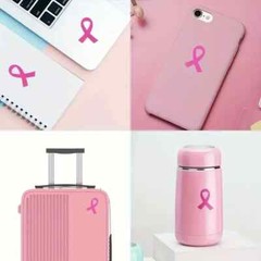 10pcs Pink Ribbon Stickers, Breast Cancer Awareness