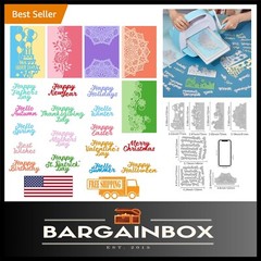 Carbon Steel Die Cut Set: 7 Floral Borders and Festive Fonts for Crafts