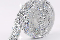 2 Pack 1Cm/0.39In Self Adhesive Crystal Tape, 1 Yard Each Rhinestone Ribbon Wrap