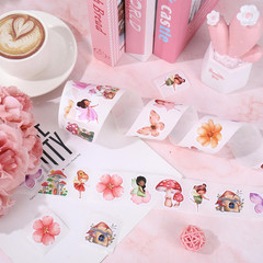 1000 Pcs Spring Fairy Stickers Roll Watercolor Wonderland Flower Mushroom Butter