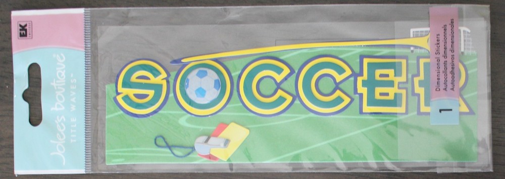 New Jolees Scrapbooking Sticker SOCCER whistle red yellow cards GOAL